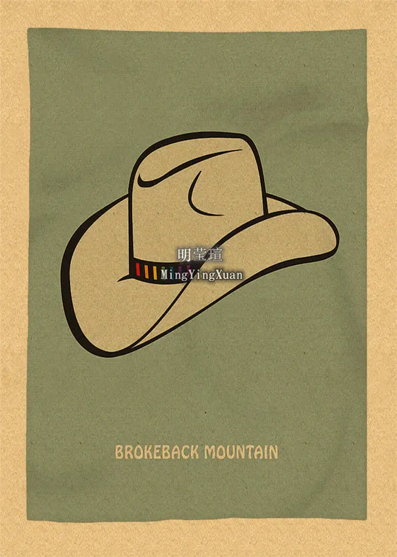 Classic Romantic Movie Brokeback Mountain Poster Kraft Club Paper Vintage Poster Wall Art Painting Bedroom Study Stickers 4K HD