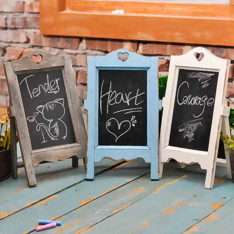 Creative Vertical Small Blackboard Message Rack Antique Decoration Office Coffee Shop Counter Advertising Board