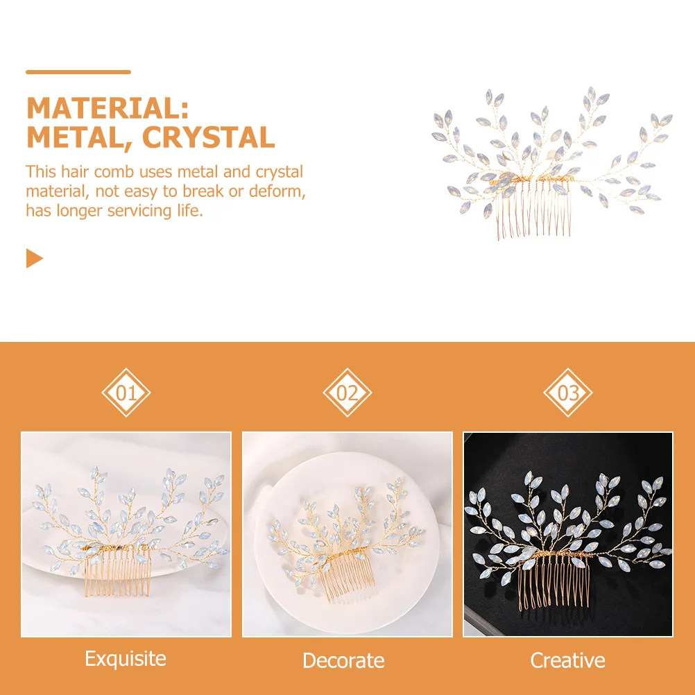 

Bridal Wedding Hair Comb Crystal Rhinestone Side Clip Hairpiece for Brides Bridesmaids Party Hair Accessories Bride Hairpiece