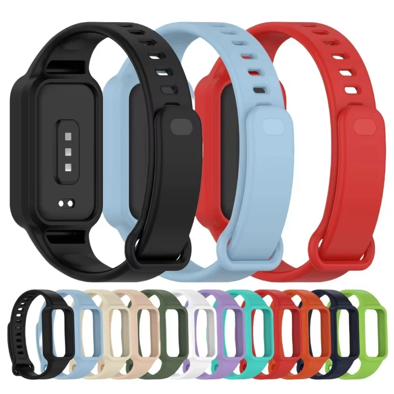 For Xiaomi Mi Band 9 Active Watchband Soft Silicone Single Color Bumper Protector Integrated Strap For Xiaomi Band 9 Active Belt