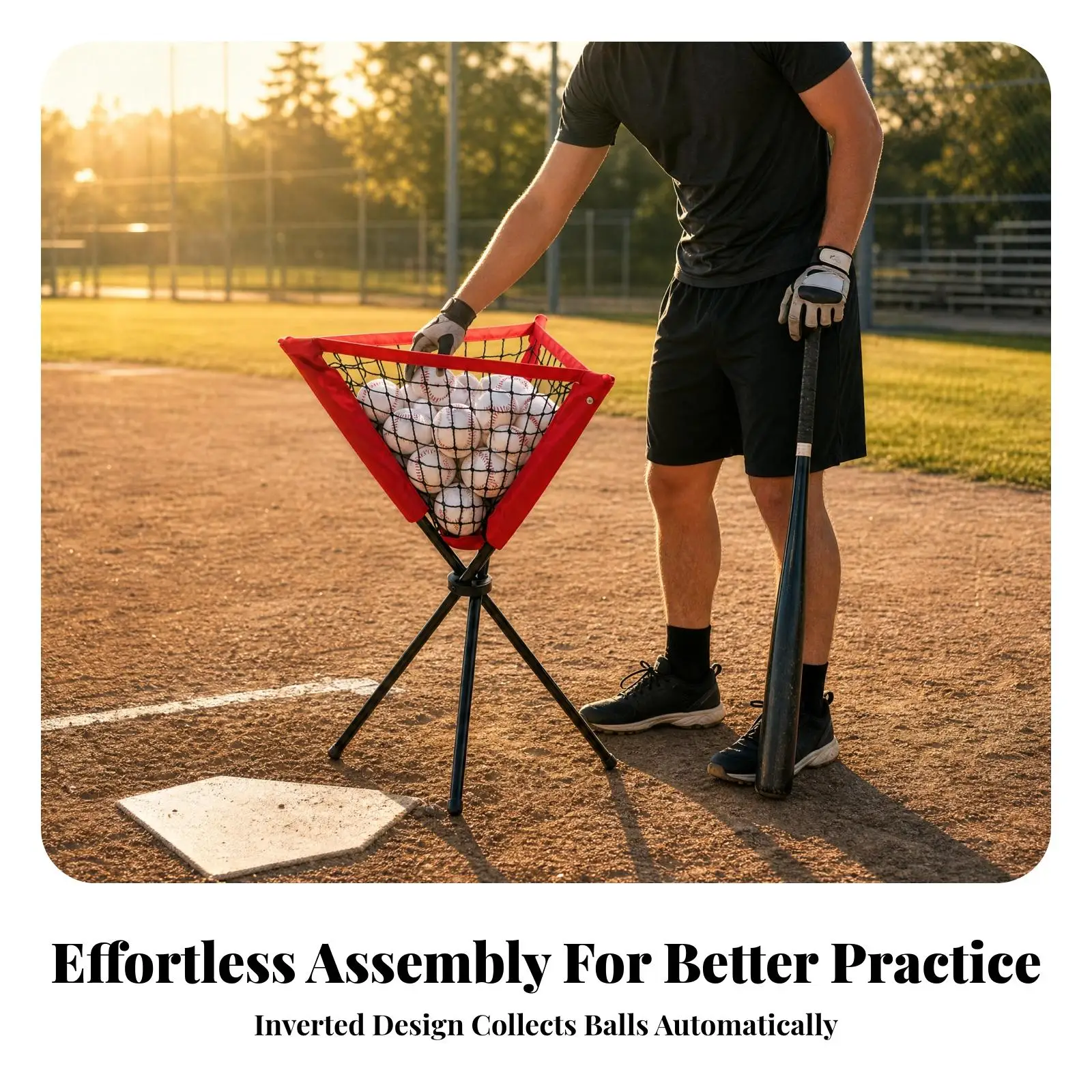 Baseball Practice Net with 4.5cm Mesh Openings Portable Design for Hitting Drills Ball Collection Training Aid