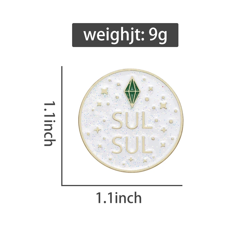 The Sims Sul Sul Brooch Enamel Pin Custom Funny Game Glitter Round Badge Collection Lapel Hat Accessories Jewelry Gift for Kid