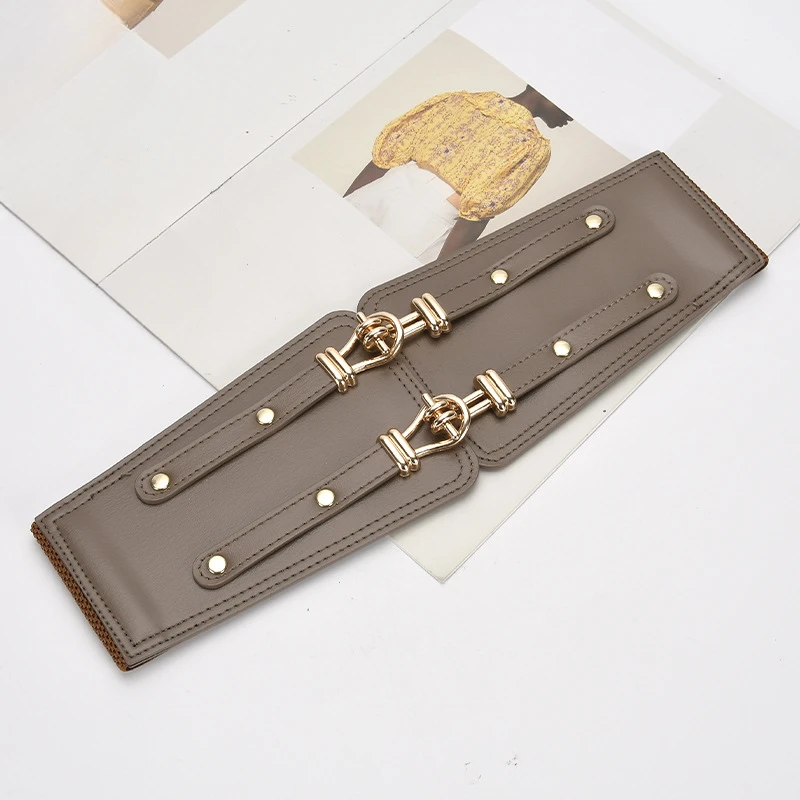 Fashionable Belt Decoration Paired with Skirt, Elastic Belt on The Outside, French Style Elegant Waistband, Slimming Effect