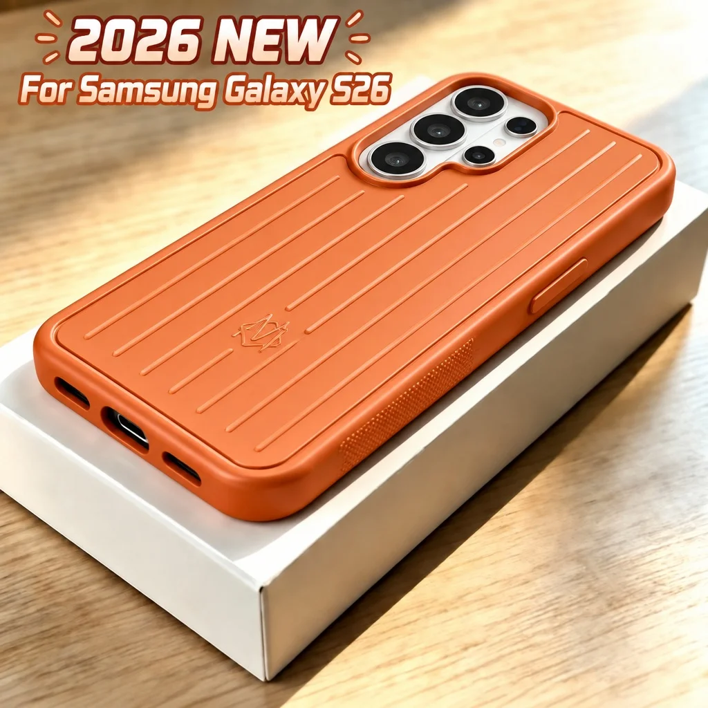 Magnetic Luxury Luggage Stripe Shockproof Phone Case For Samsung Galaxy S26 S25 S24 Ultra Plus For Magsafe Wireless Charge Cover