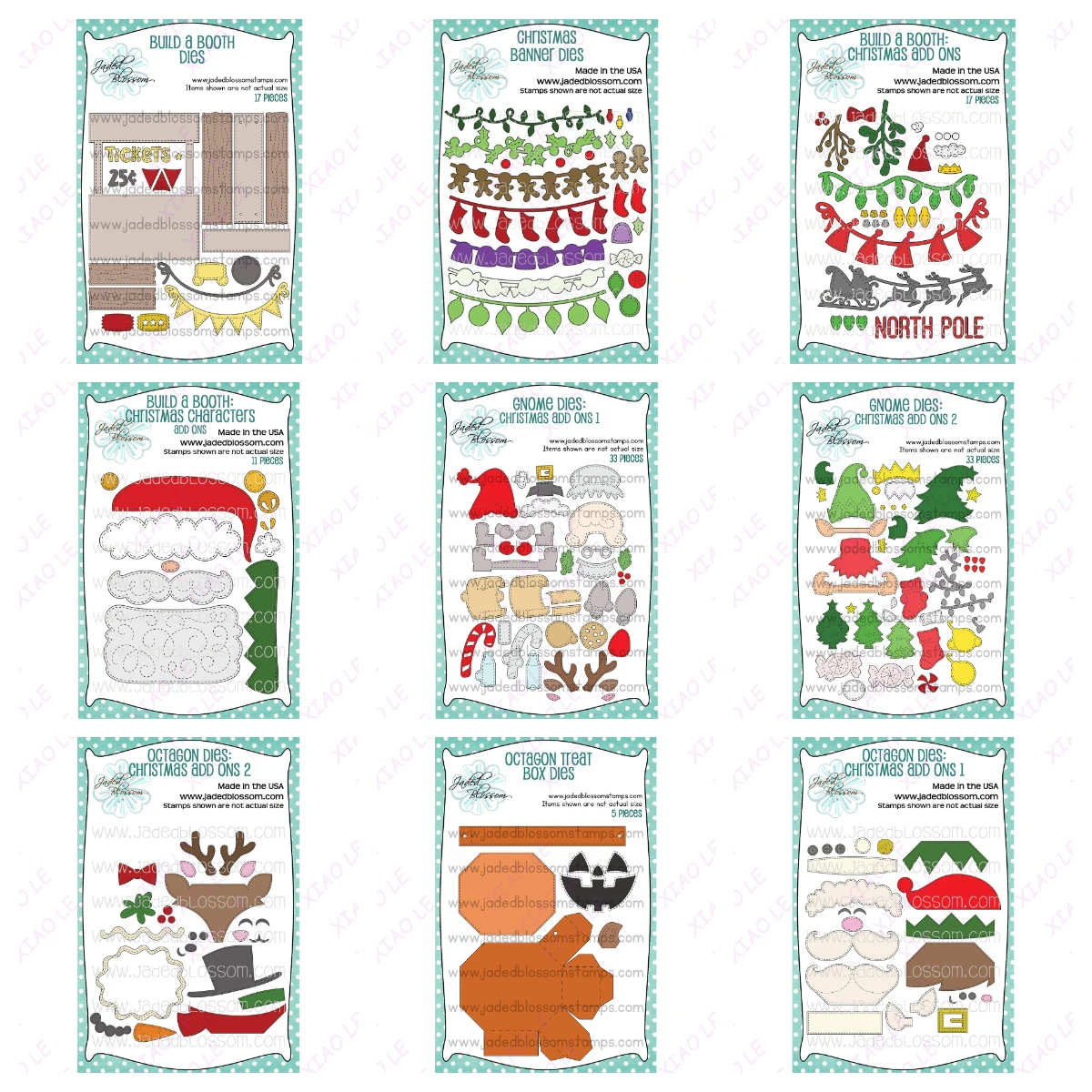 

Jaded Blossom Christmas Add Ons October New Release Metal Cutting Die Decorative Scrapbooking Craft Photo Album Paper Card Art