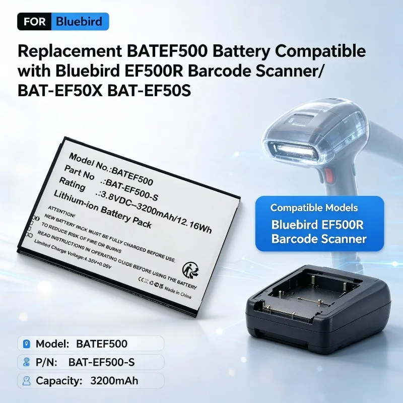 Replacement BATEF500 Battery Compatible with Bluebird EF500R Barcode Scanner/BAT-EF50X BAT-EF50S