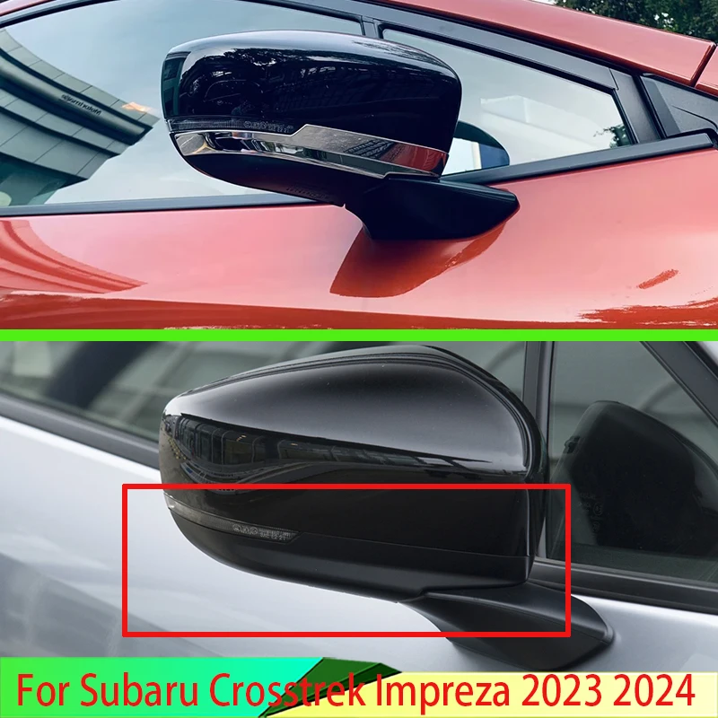 For Subaru Crosstrek Impreza 2023 2024 Stainless Steel Side Mirror Rear View Wing Chrome Cover Trim Molding Bezel