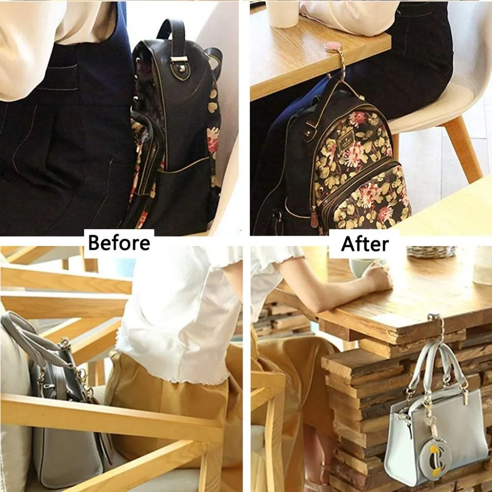 NEW Foldable Handbag Hook Portable Marble Pattern Briefcase Hanger Creative Durable Table Hanger for Table