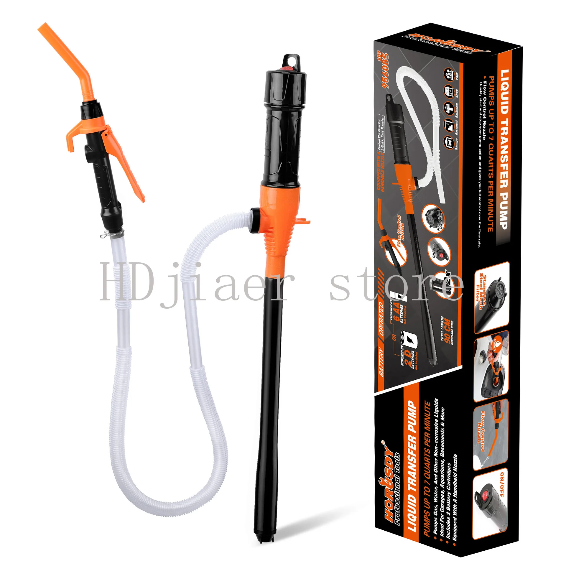 

Portable Battery Operated 95608S Fuel Extractor Pump with Nozzle for Car Fuel Tank Oil Transfer