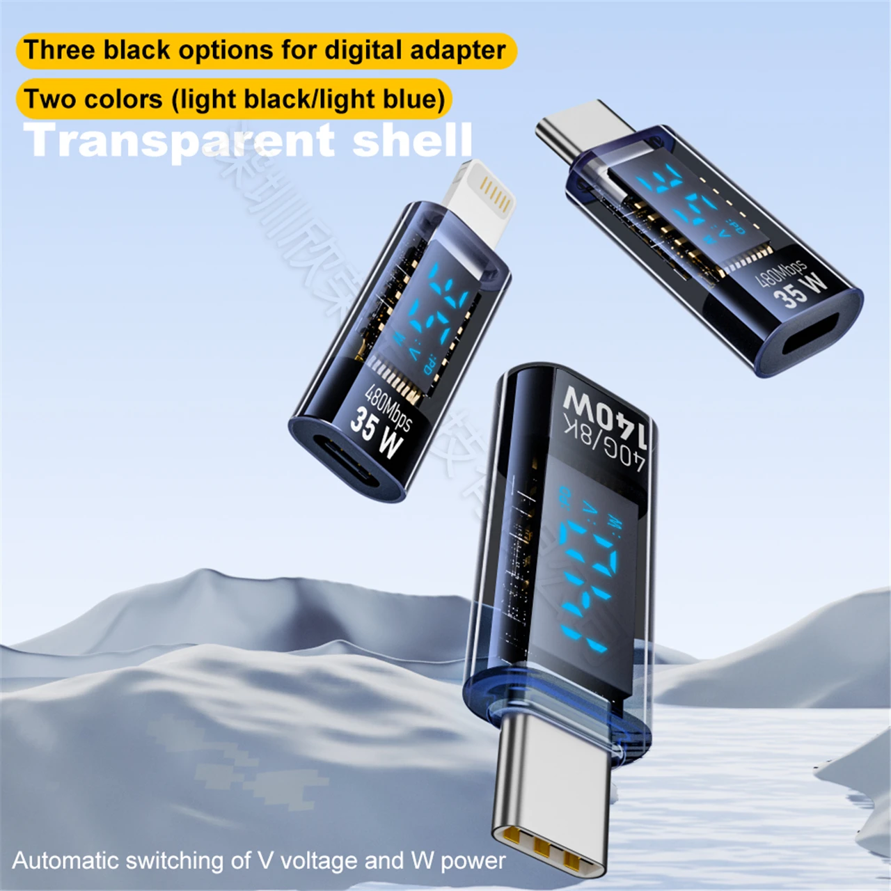 PD 140W USB C Adapter Type C to USB C OTG Connector Digital Display Data Adapter 40G 35W For Android Macbook Pro Air iPhone14/15