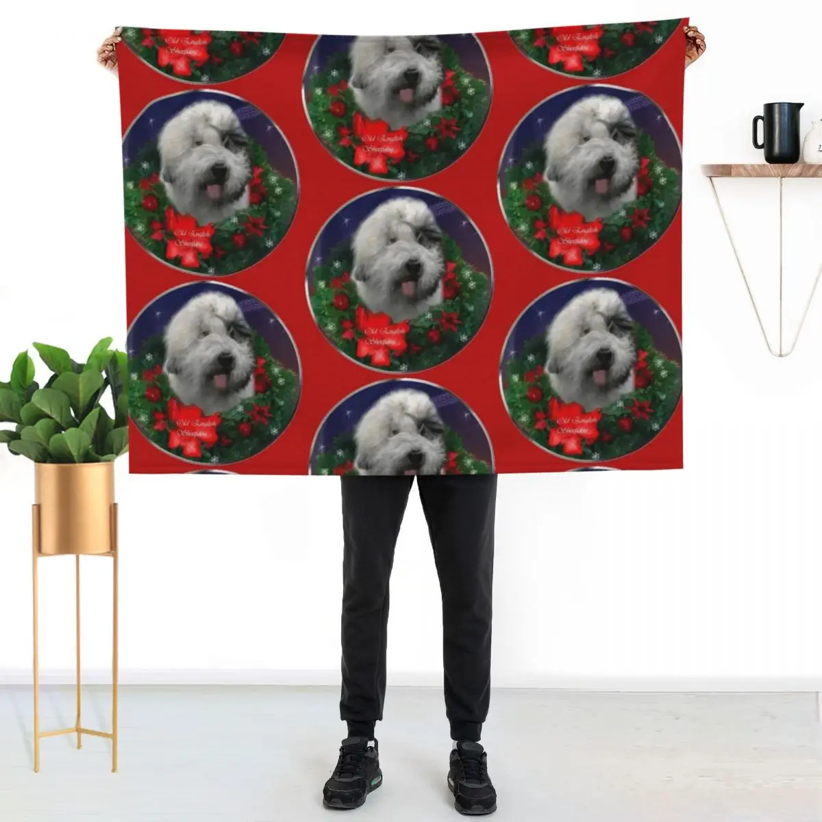 Old English Sheepdog Christmas Gifts Throw Blanket Stylish Decor Blanket Gift for Friends Roommate