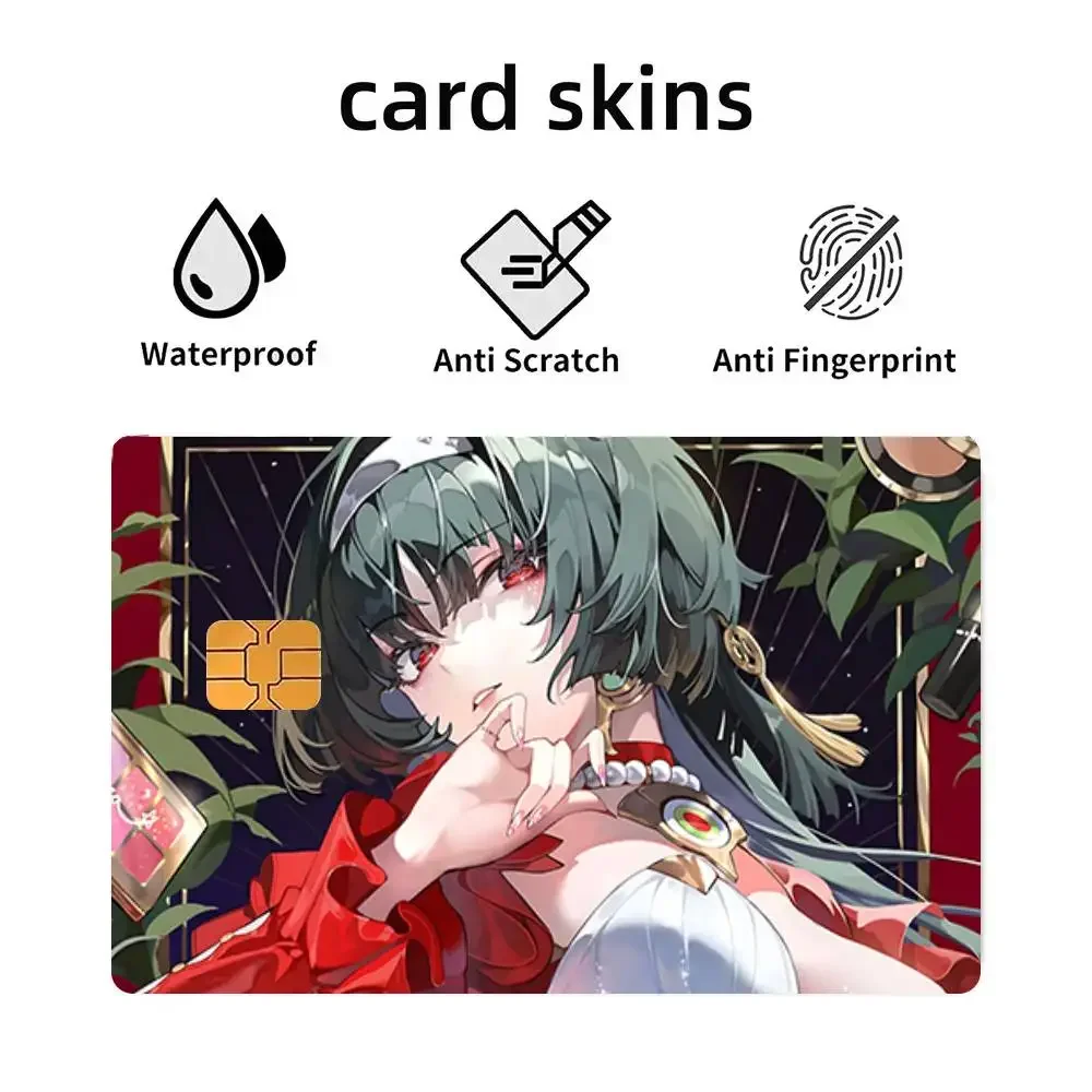 Game Zenless Zone Zero Astra Yao Credit Skin Cover Card Stickers 4PCS Film Bus Pass Front Decoration Bank Debit Waterproof