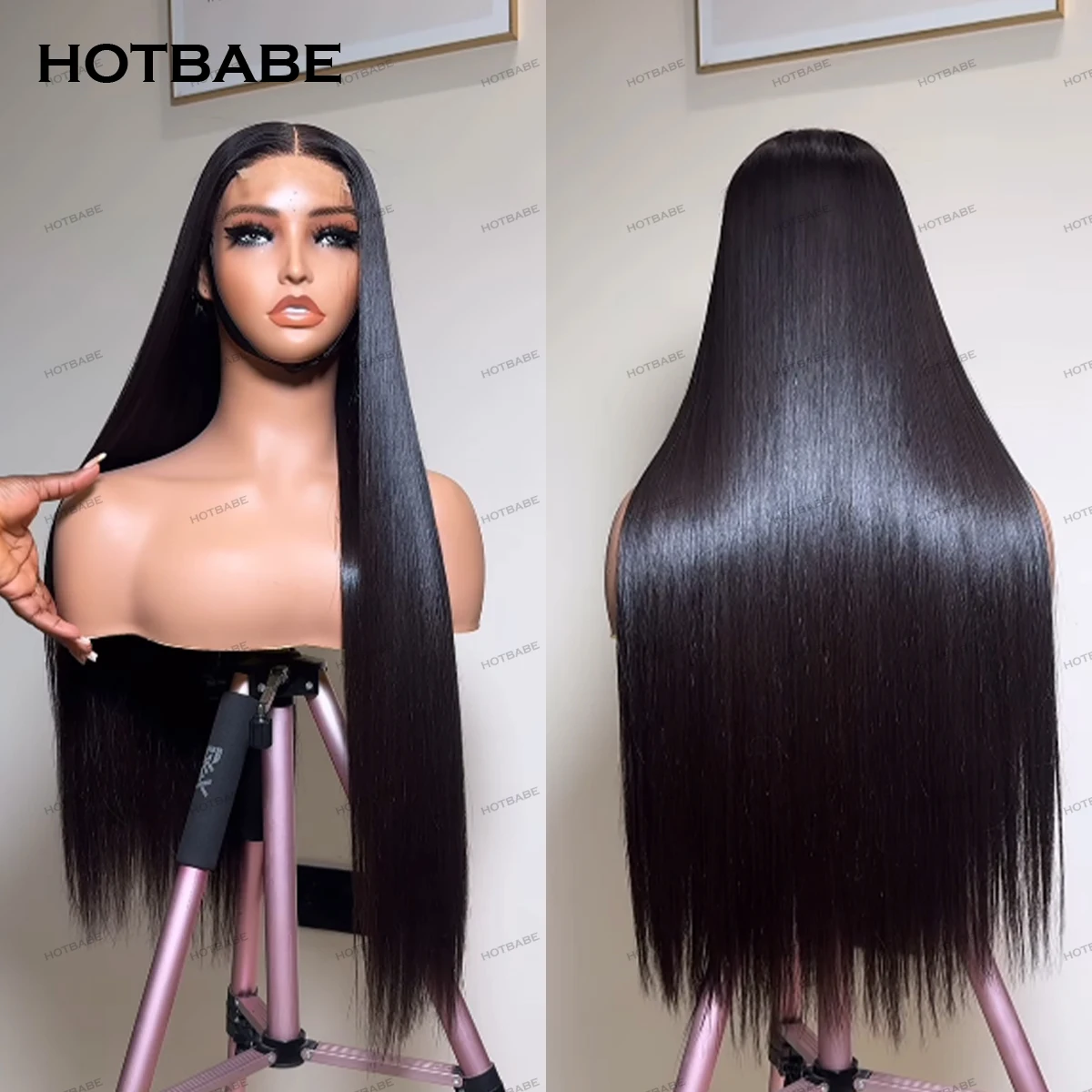 

Silky Straight 250 Density 360 HD Transparent Lace Frontal Wig 36 Inch 13×6 Lace Front Human Hair Wig Brazilian Natural Black