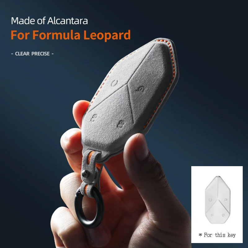 For BYD DM-I Formula leopard 5 Car Key Case Alcantara Suede Keychain Shell Protector Accessories