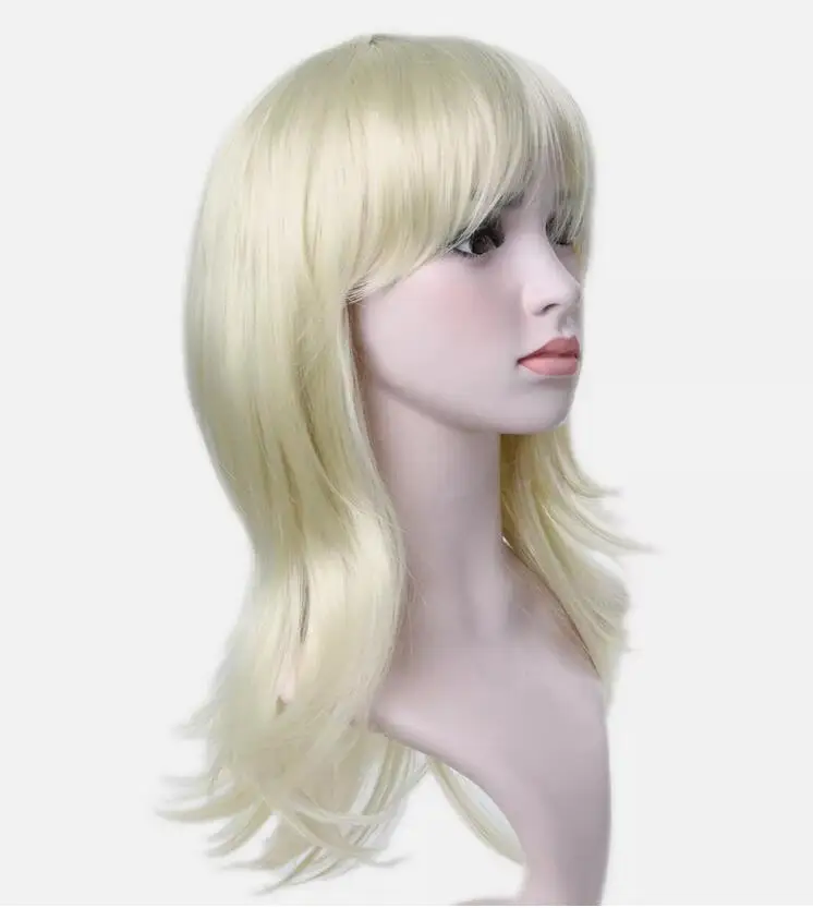 Donkere Blonde Pruiken Met Pony Korte Volledige Pruiken Cosplay Pruik Party Pruiken Voor Vrouwen