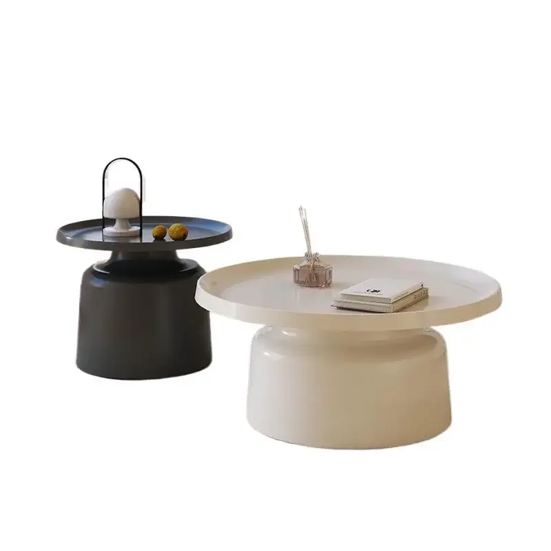 

Creative coffee table small apartment Nordic living room light luxury modern simple wabi sand wind round bedside table