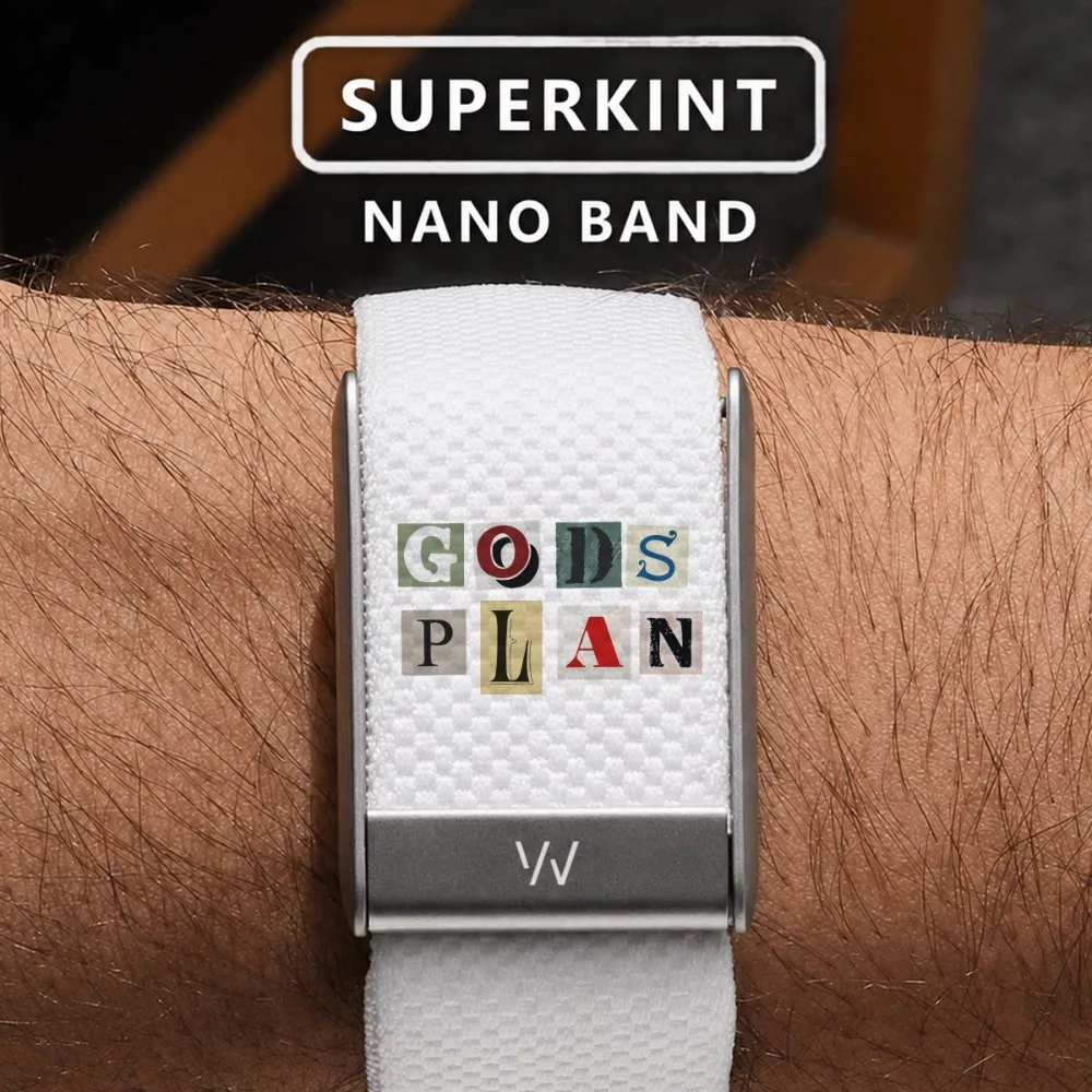 For WHOOP 5.0 MG Band White Rap Slogan Print Nylon Woven Strap Sport Replacement Wristband Fitness Tracker Accessory