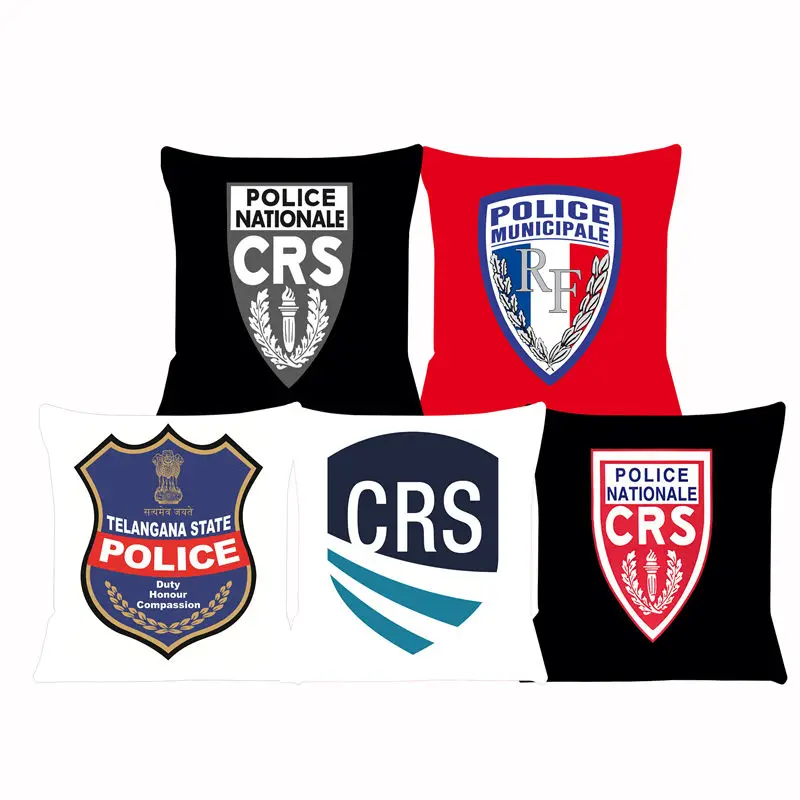 Cushion Cover France National Police CRS  Pillow Cover Living Room Stills Pillow For Chairs Pillowcase Home Decorative 264