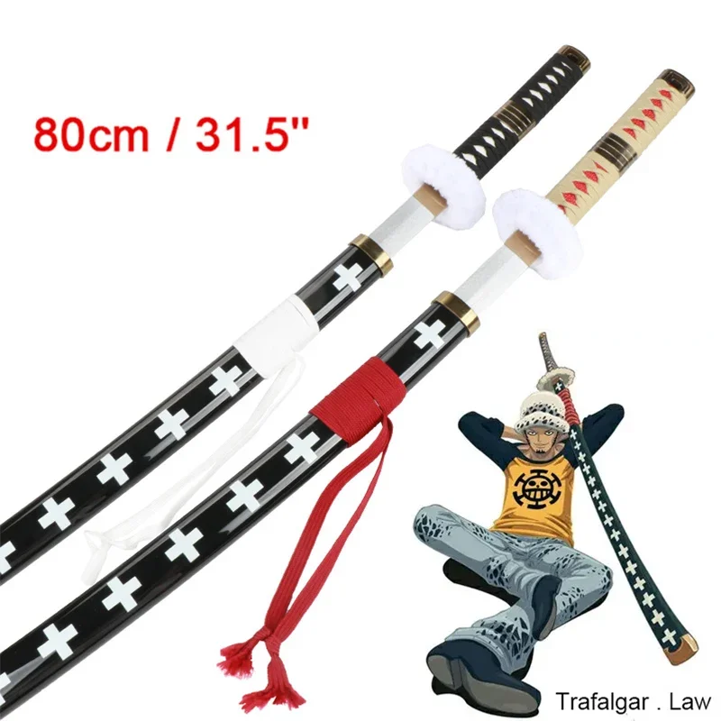 

Trafalgar Law Sword Anime Cosplay Roronoa Zoro Katana Kitetsu Yama Shusui Japanese Samurai Wooden Toy Swords Catana Decoration