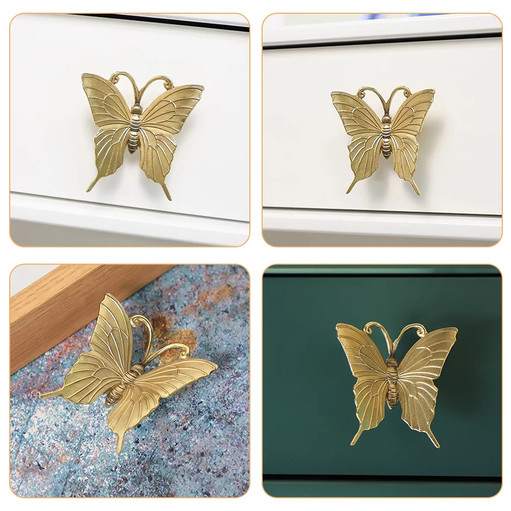 

Brass Butterfly Cabinet Knob Pull Handle Drawer Gold Furniture Hardware Decorative Accessories For Wardrobe Wine Chest