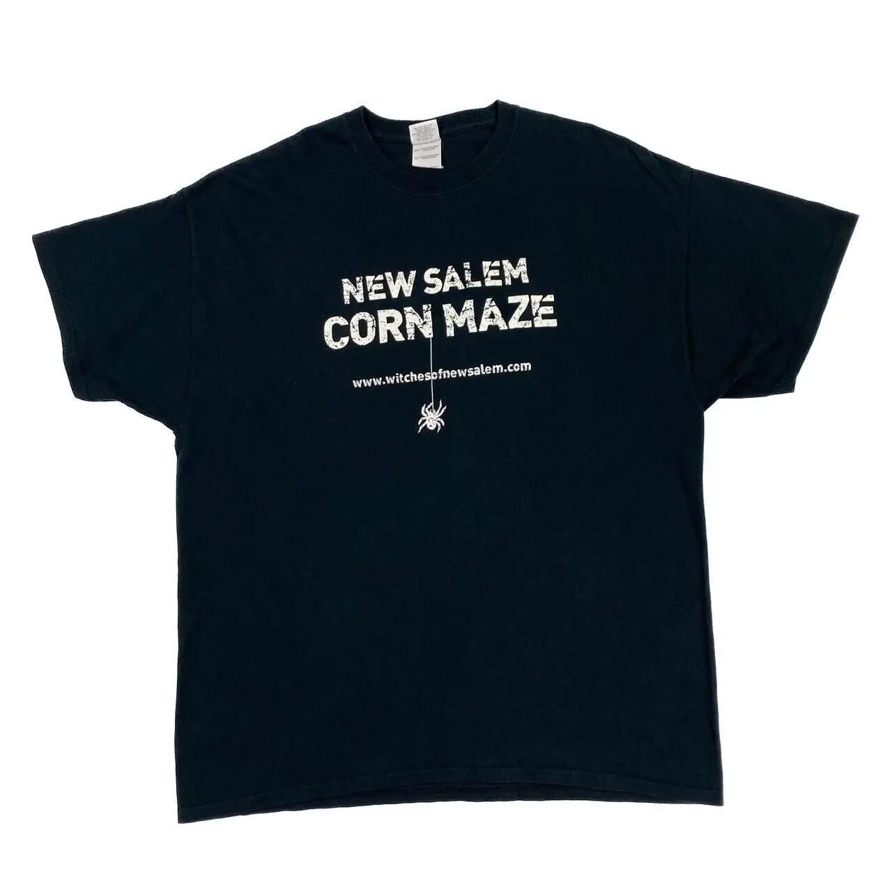 NEW SALEM CORN MAZE Witch Haunted Attraction Souvenir Graphic T-Shirt XL Black