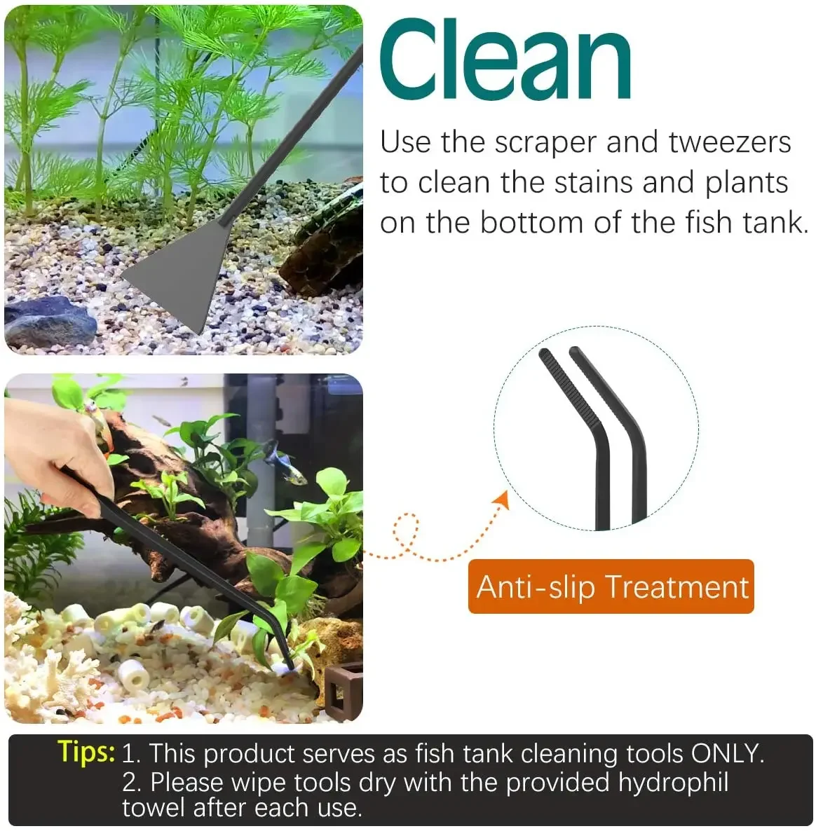 4-IN-1 Aquarium Tools Kit Aquascape Anti-Rust Aquatic Plant Tool Stainless Steel Tweezers Scissors Spatula Fish Tank Accessories