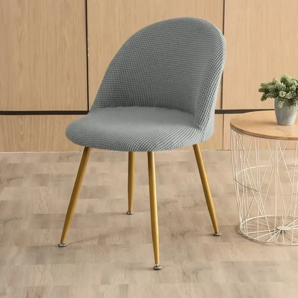 High-elastic Low Back Duckbill Dining Chair Cover Curved Anti-slip Stool Slipcover Jacquard Dust-proof Integrated Seat Cover