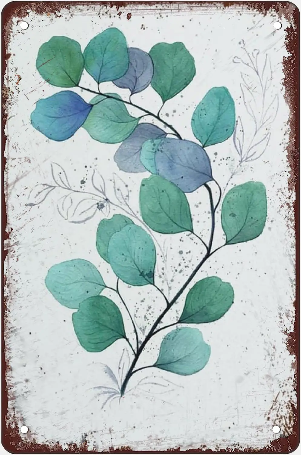 Eucalyptus Print Watercolor Eucalyptus Art Prints Botanical Leaves Poster Kitchen wall Decor Office Wall Art Guest Wall Decor Ar