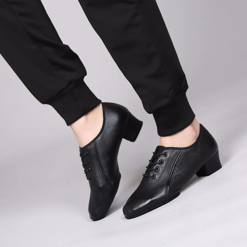 Men Dance Shoes Ballroom Sneakers Genuine Leather Latin Dance Shoes Modern Shoes Boys Shoes Children Square Ventilation Canvas