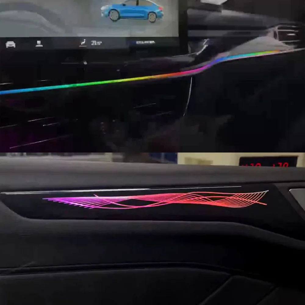 LED Car Inner Ambient Light For Ford Focus 2019-2022 Model Year Upgrade and modify  OEM Size Ribbon Rainbow Kit Ambient Lamp