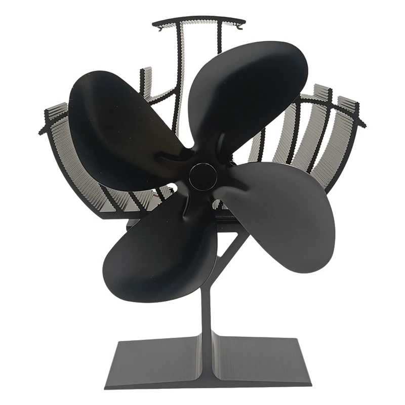 Hot Wood Stove Fan Heat Powered 4-Blade Fireplace Fan For Wood/Fireplace/Log Burner Efficiently Circulate Warm Air Fan