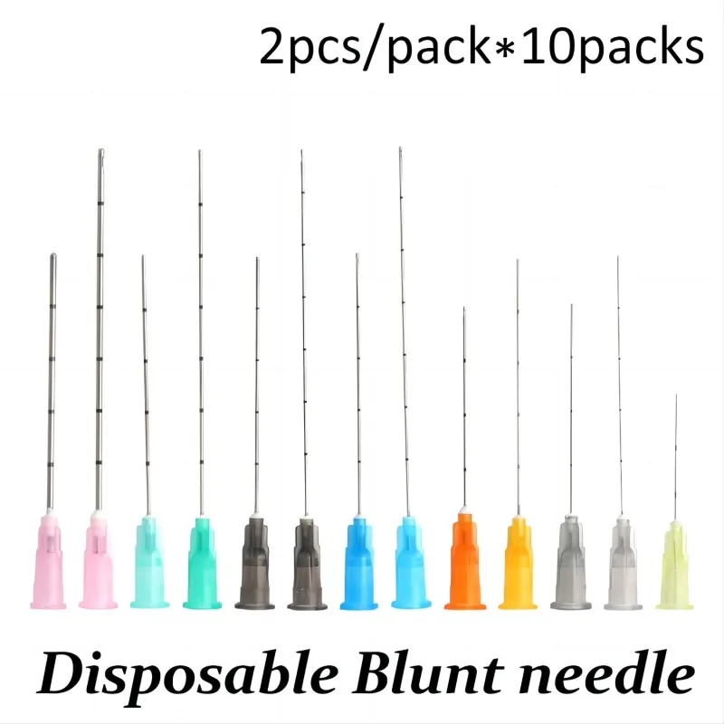 

10pcs/Bag Medical Injection Blunt Tip Cannula Hyaluronic Acid Filler Disposable Kit Plain Ends Notched Endo Blunt-tip Needles