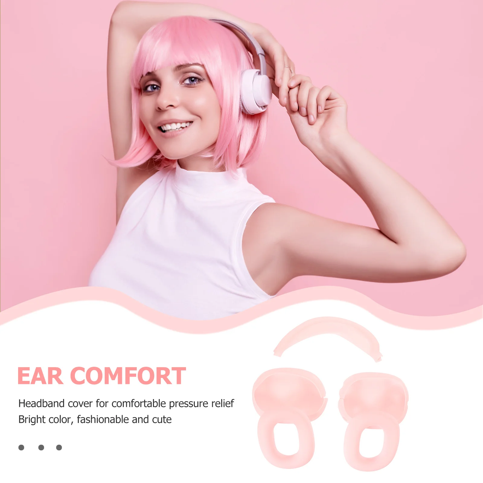 

1Set Headphone Protective Cover Tpu Padding Cushion Comfortable Headband Shell Sweat Proof Compatible