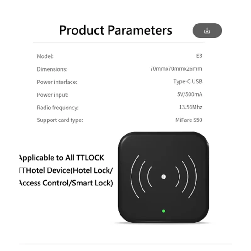

Y45A-TTLOCK Smart Card Encoder NFC 13.56M M1 IC Card Reader RFID Chip Scanner For TT Hotel TT Renting System Software Hotel