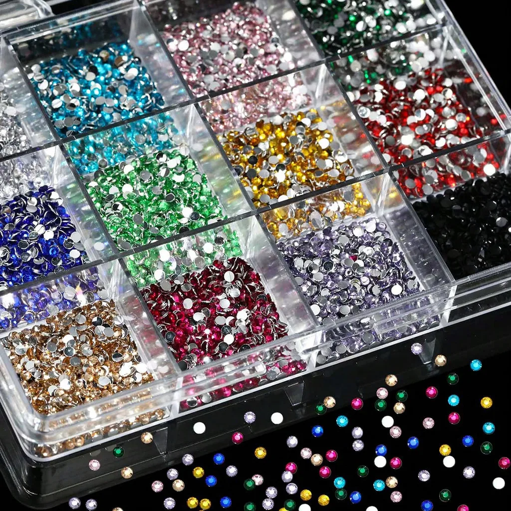 Shimmering Crystal Nail Art Rhinestones Flatback Colorful Gemstones Versatile Decoration Nails Shoes Makeup Bags DIY Nail Charms
