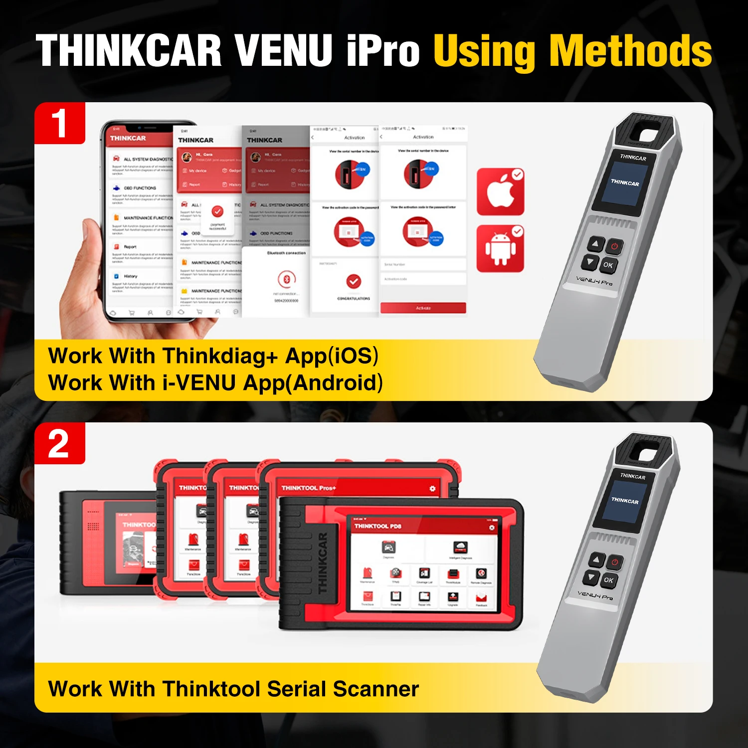 THINKCAR VENU i-Pro TPMS-Diagnosetool – Vollständige Aktivierung, Programmierung, Neulernen | 315MHz/433MHz Universal | Reifendrucküberwachungs-Servicetool – Detail 12