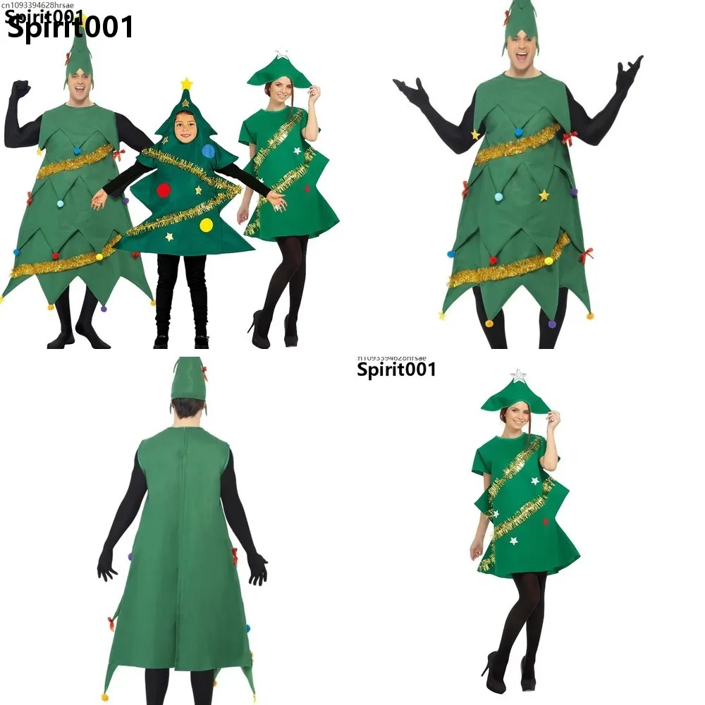 

Christmas Tree Costume Family Cosplay Green Xmas Party Outfit Matching Holiday Dress Up