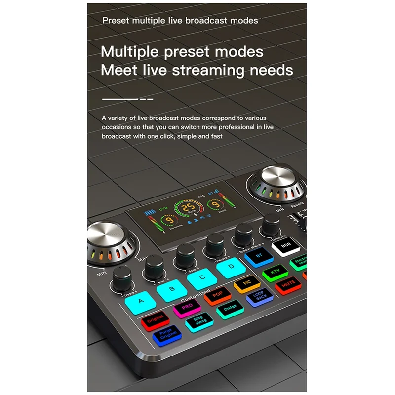 

ABVL-F668 Electronic Tone Sound Card F668 Live Sound Card Sound Card For Live Streaming Recording
