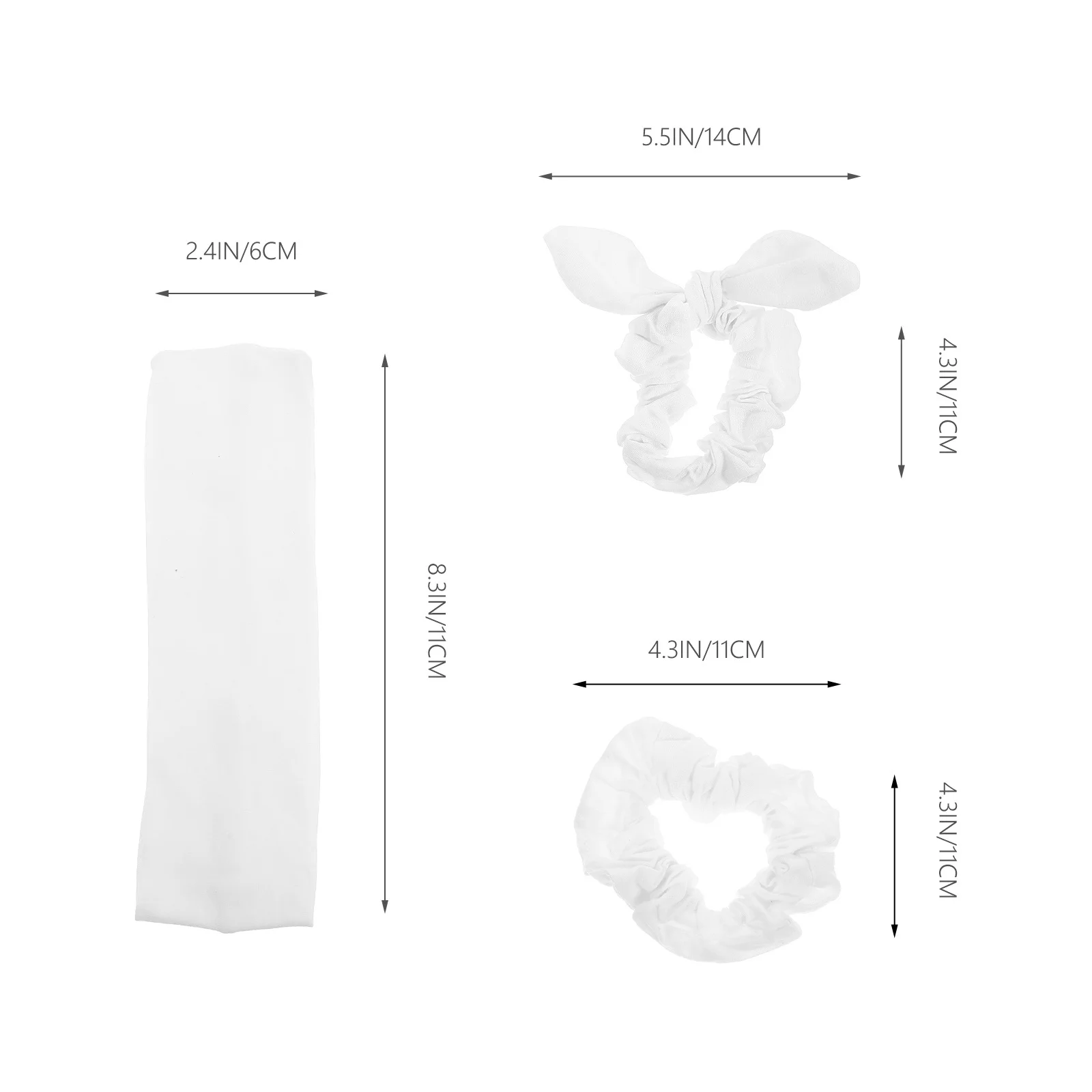 

1Set Rabbit Ear Design White Scrunchy Hair Ties Elastic Hair Bands for Women and Stylish Ponytail Holders Daily Wear