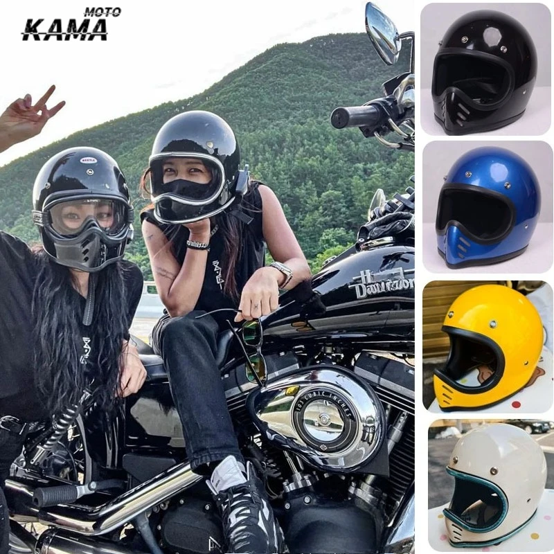 

GR Ride Minimoto3 Four Season Full Face Helmet for Men Women Off-road Mini Helmet with Chrome Silver Trim and Built-in Lenses