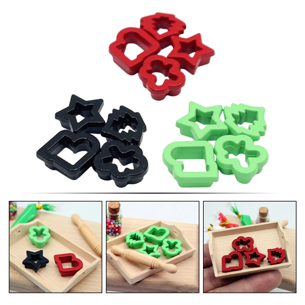 12 Pcs Miniature Baking Mold House Models Decor Miniatures Decoration Cookie Biscuit Micro Scene