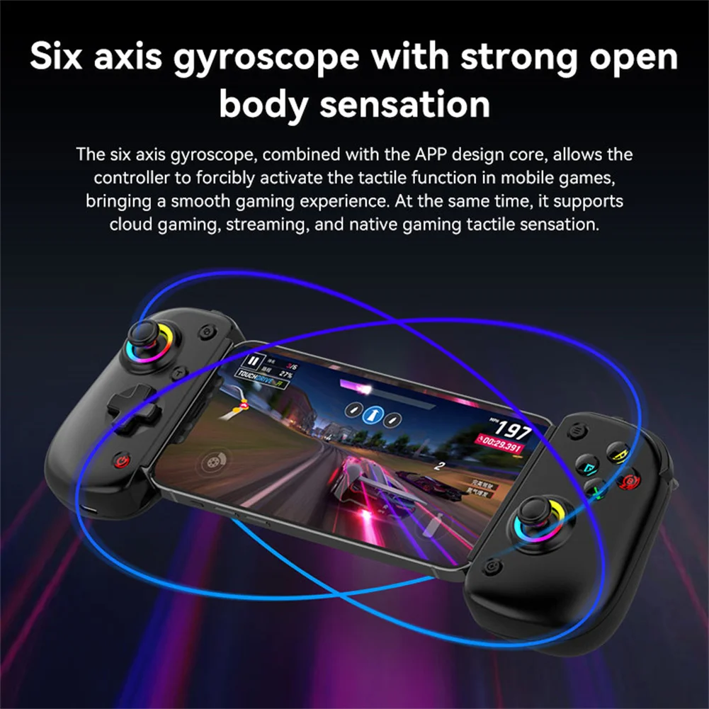 Imagem -04 - Jogo sem Fio Alongamento Joystick para Telefones Dual Hall Sensor Gamepad d8 Pro Tablet Controlador Handle 6-axis Motion Sensing