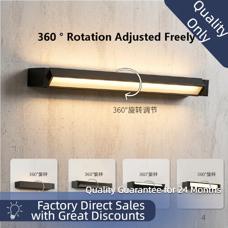 Modern Rotatable Wall Light, Minimalist Aluminum Wall Lamp, Adjustable Angle Indoor Sconce for Home & Doorway