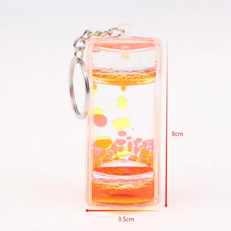 Dynamische Flüssigkeitstimer Schlüsselanhänger Bunter Bewegungs-Bubble-Schlüsselring Taschenanhänger Deko – Detail 11