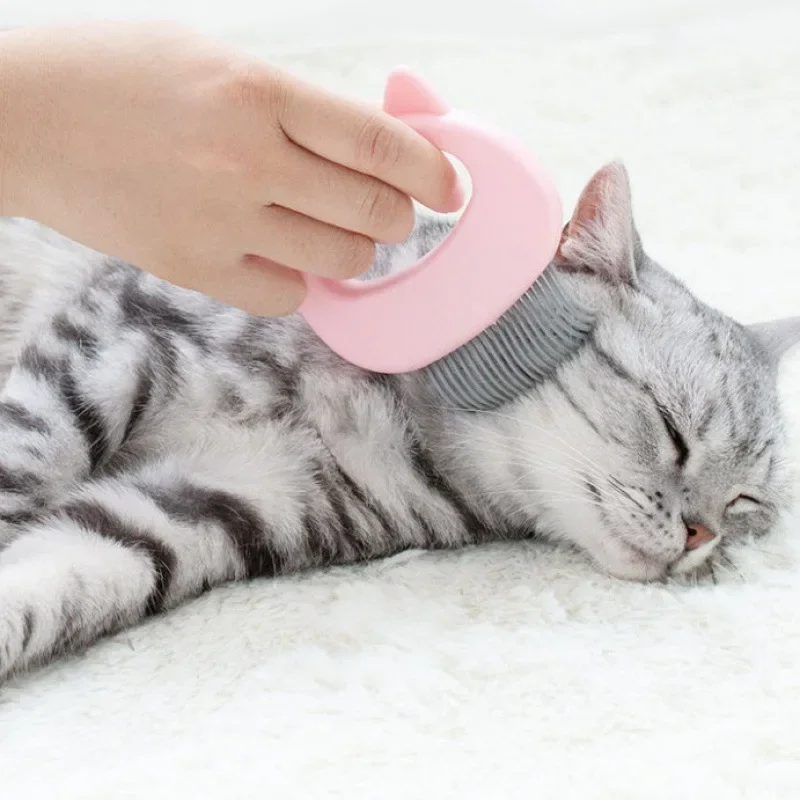 Pet Dog Cat Combs Hair Remover Brush Pet Grooming Tools Dog Massage Comb Brush Cute Handle Remove Loose Hairs Pet Cat Supplies