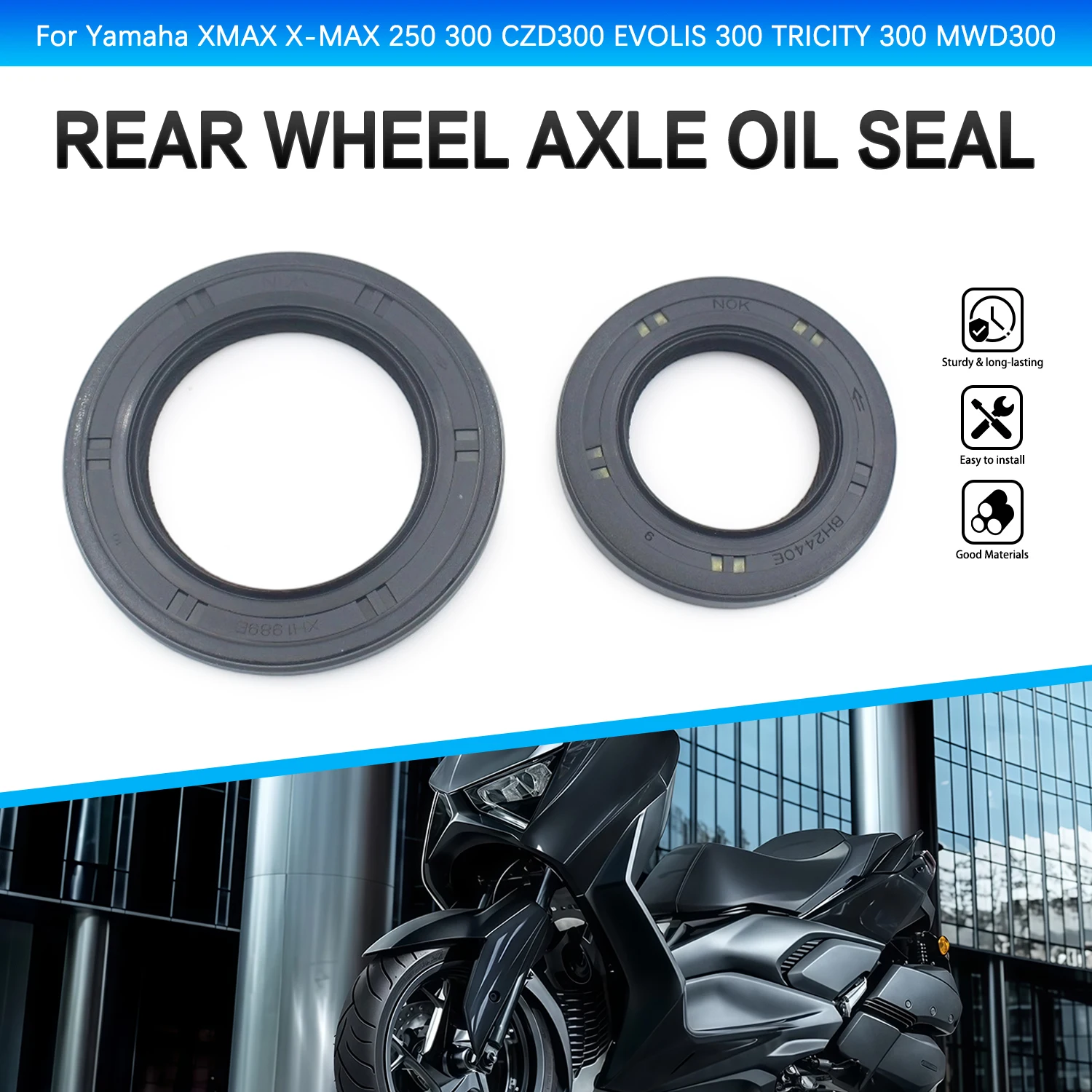 Motorcycle Part For Yamaha EVOLIS TRICITY 300 MWD300 X-MAX 250 CZD300-A 2017-2025 Transmission Primary Drive Axle Gear Oil Seal