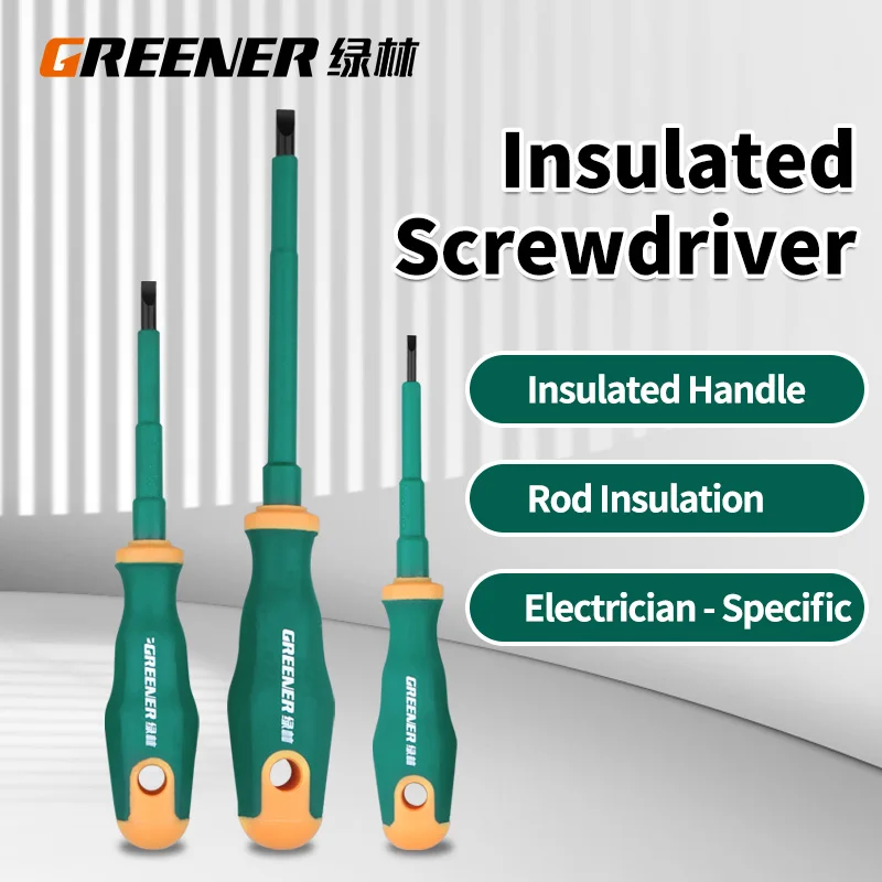 GREENERY – tournevis d'électricien isolé, Phillips à fente, croix plate magnétique, outils électriques professionnels durables pour la réparation