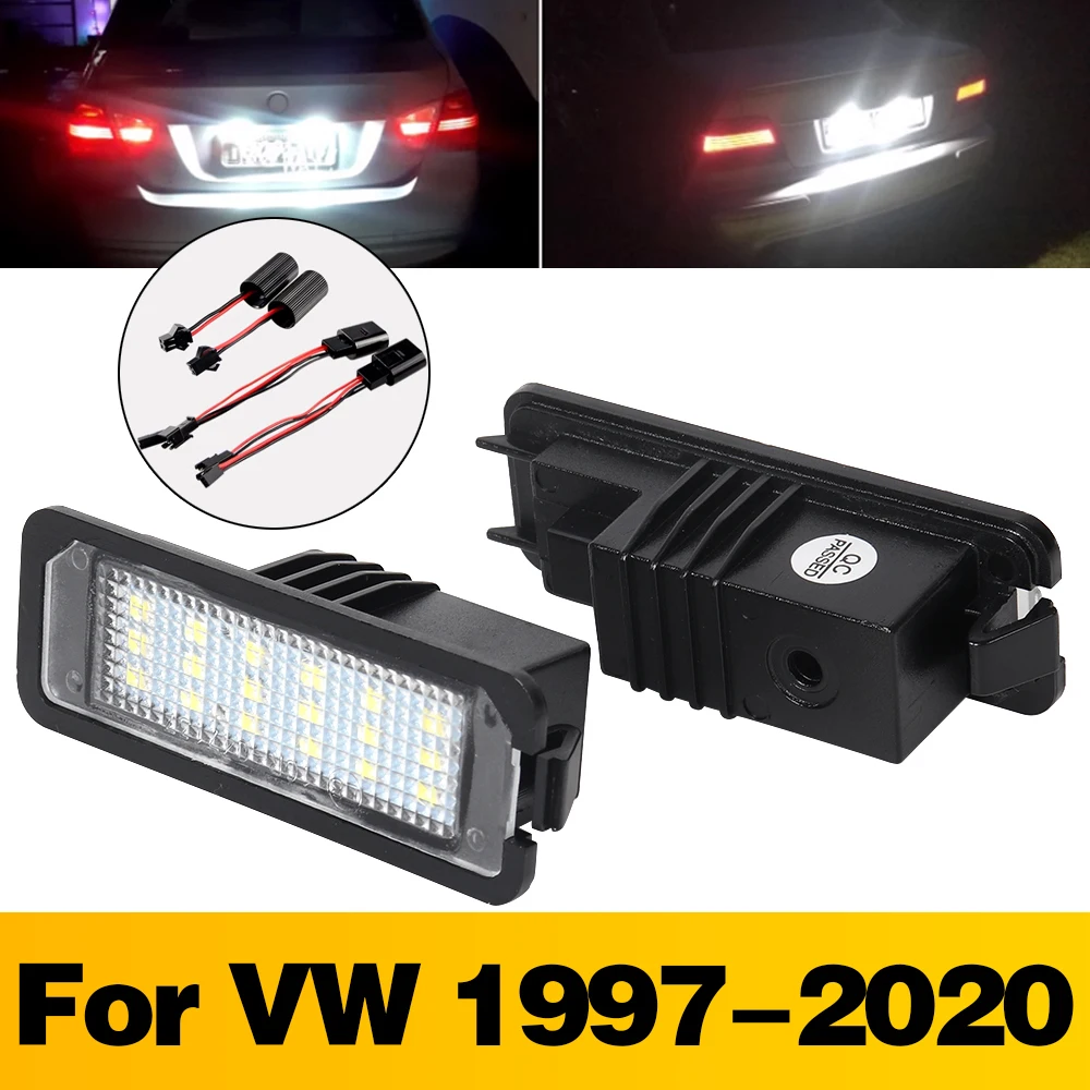 

2 Pcs Car License Plate Lights Accessories For VW Golf 4 5 6 7 Passat Bora Scirocco 3 T-Roc Fox Lupo 3L Polo Crafter 1997-2020