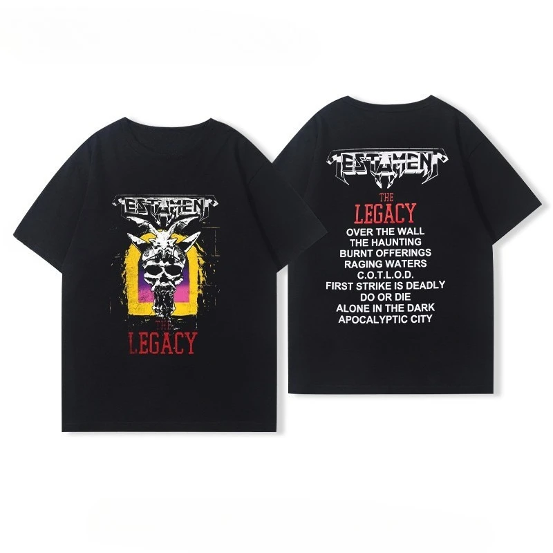 TESTAMENT Legacy - Short Sleeve Summer American Rock Casual Multi-Functional T-Shirt for Men and Women