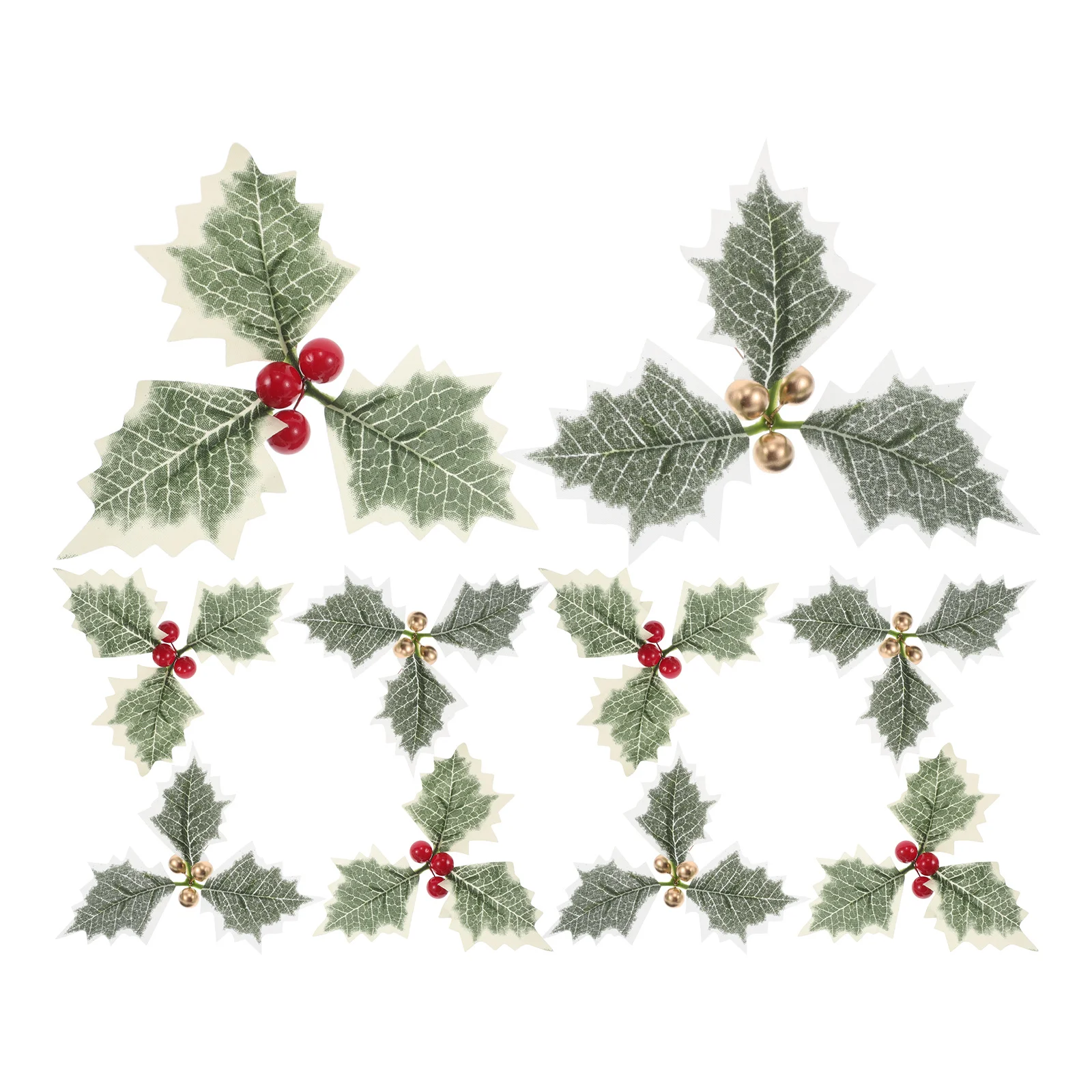 

10Pcs Christmas Tree Garland Accessories Artificial Berry Green Leaf Stems Red Golden Berry DIY Home Decor Holiday Party